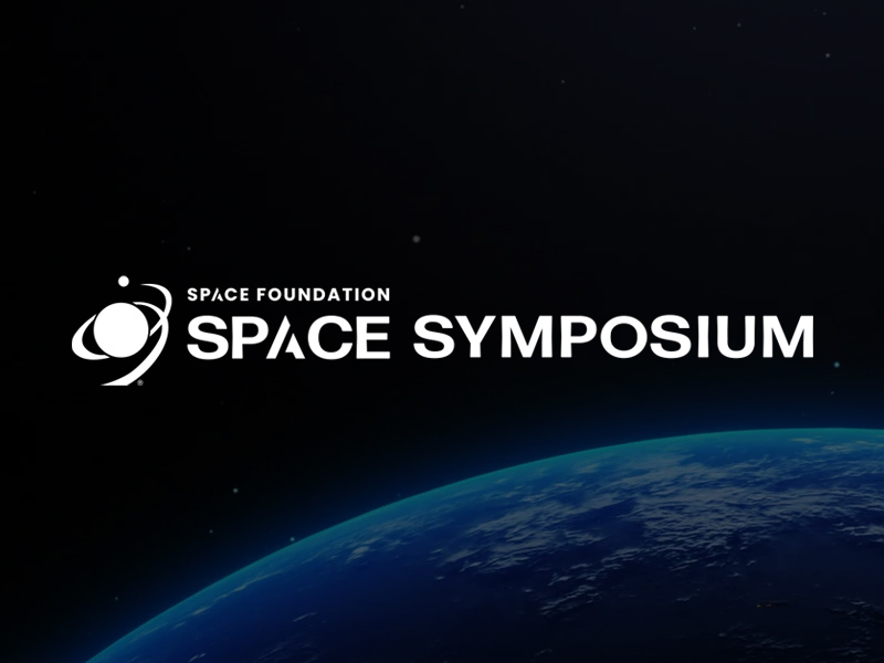 Space Foundation Space Symposium text over Earth view from space